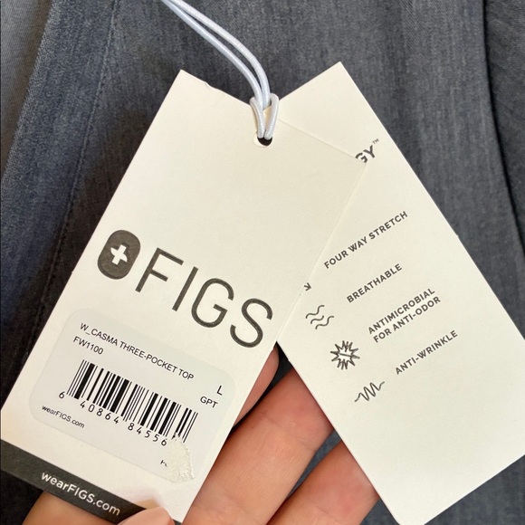 FIGS Gray Charcoal Top size L NWT - Picture 4 of 5